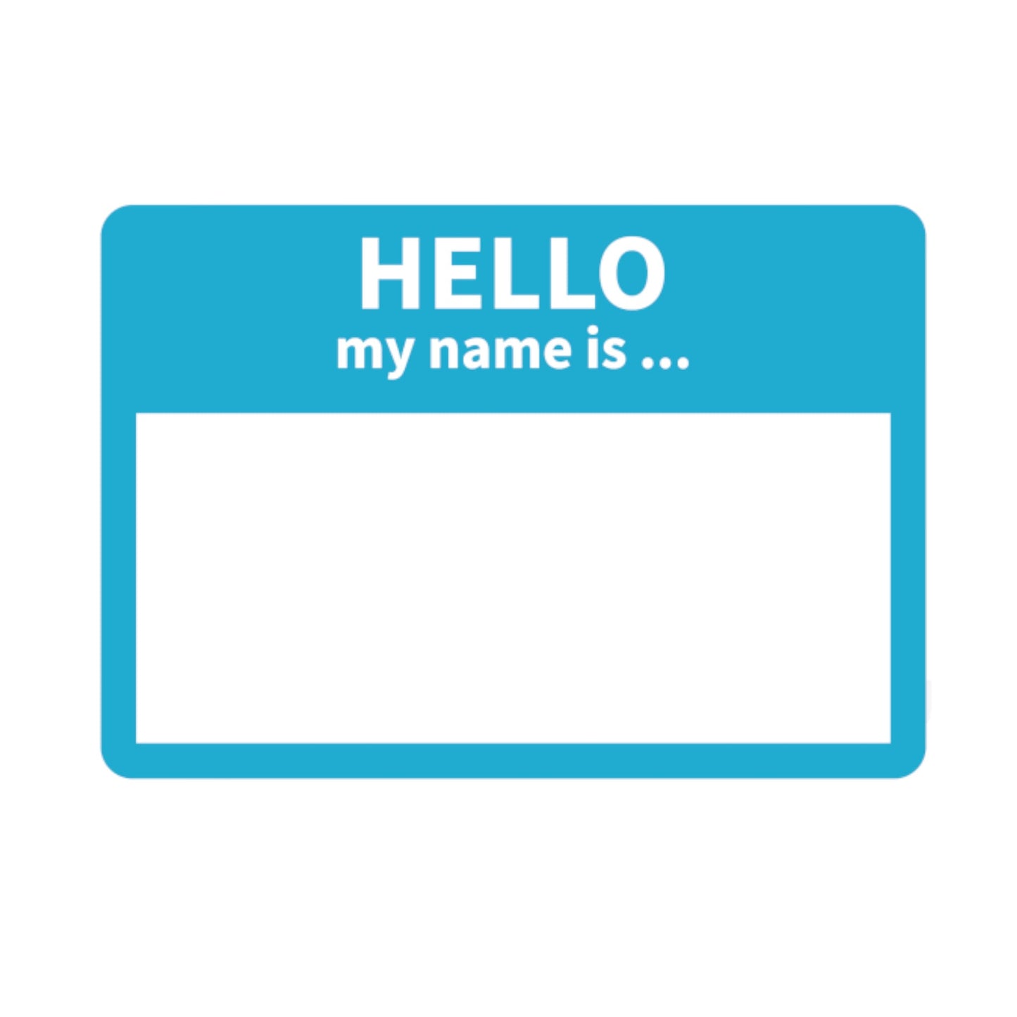 Blue Hello Dog Tag with Name