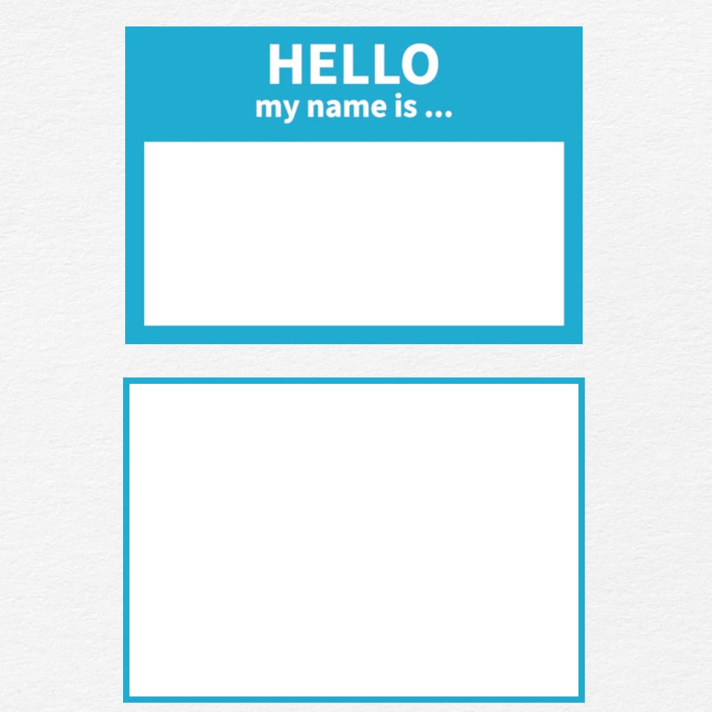 Blue Hello Dog Tag with Name
