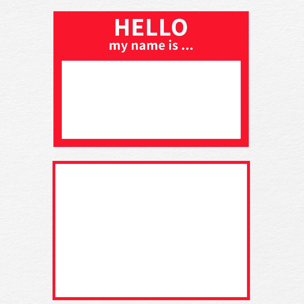 Red Hello Dog Tag with Name