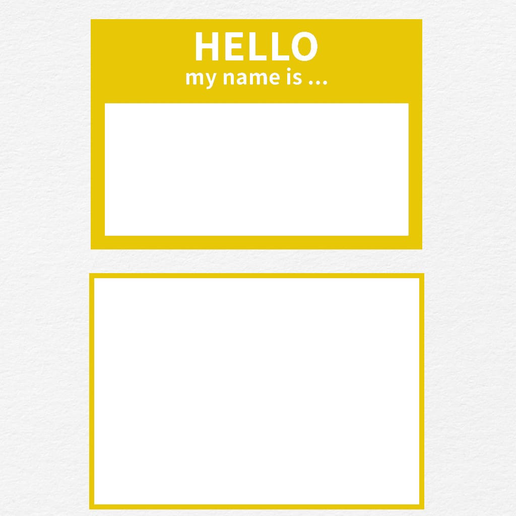 Yellow Hello Dog Tag with Name