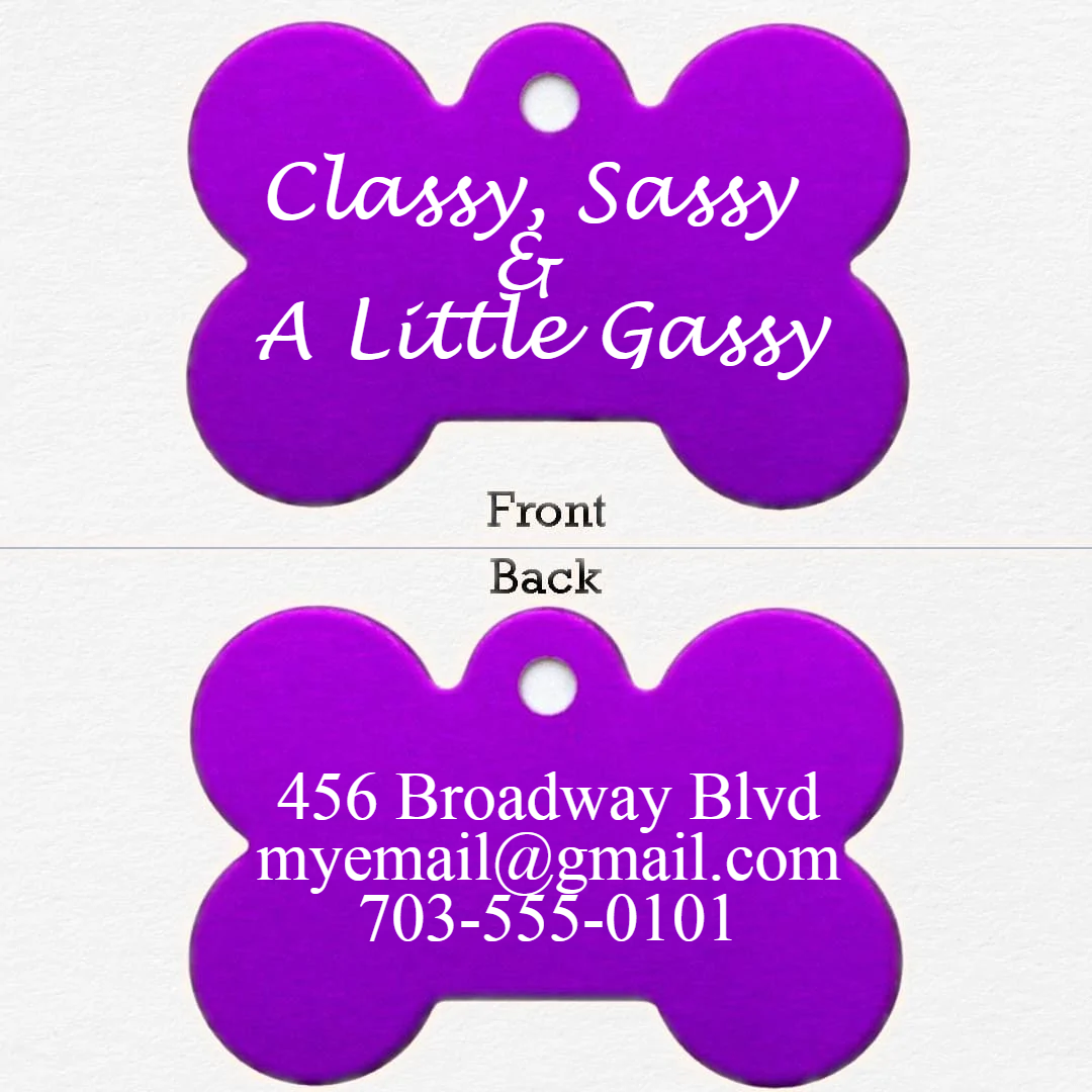 Purple Personalized Tag for Dogs