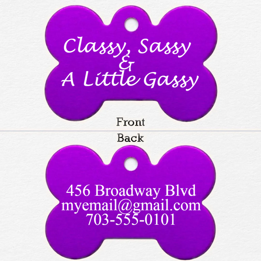 Purple Personalized Tag for Dogs