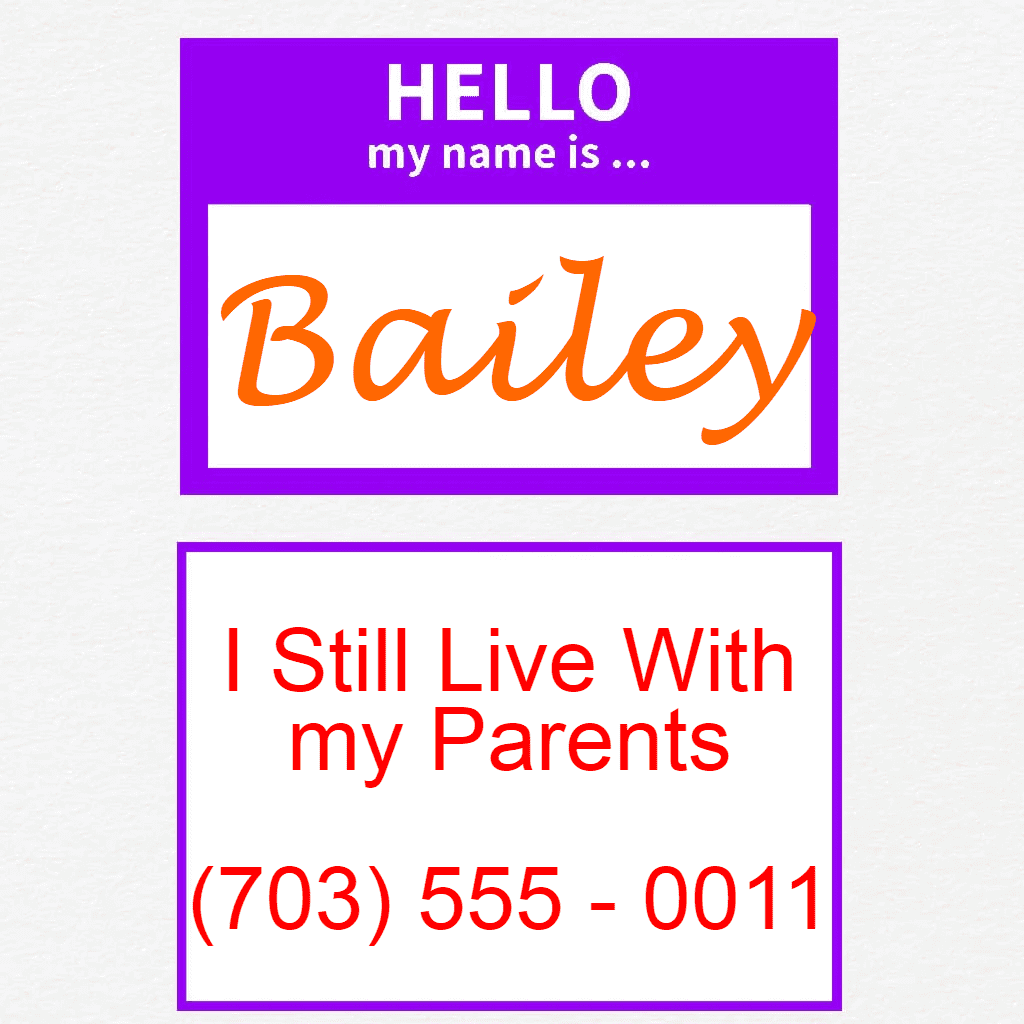 Purple Hello Dog Tag with Name