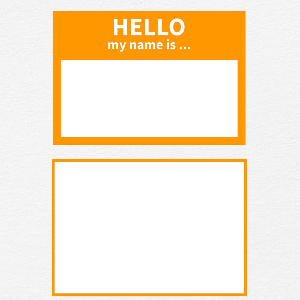 Orange Hello Dog Tags with Name