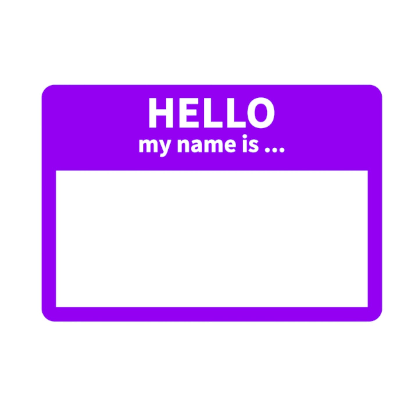 Purple Hello Dog Tag with Name